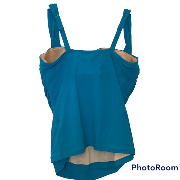 Profile by Gottex Women's Turquoise Tankini Top, Size 38E - Picture 2 of 7